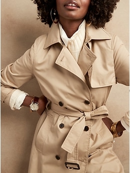 Banana republic short trench hot sale coat