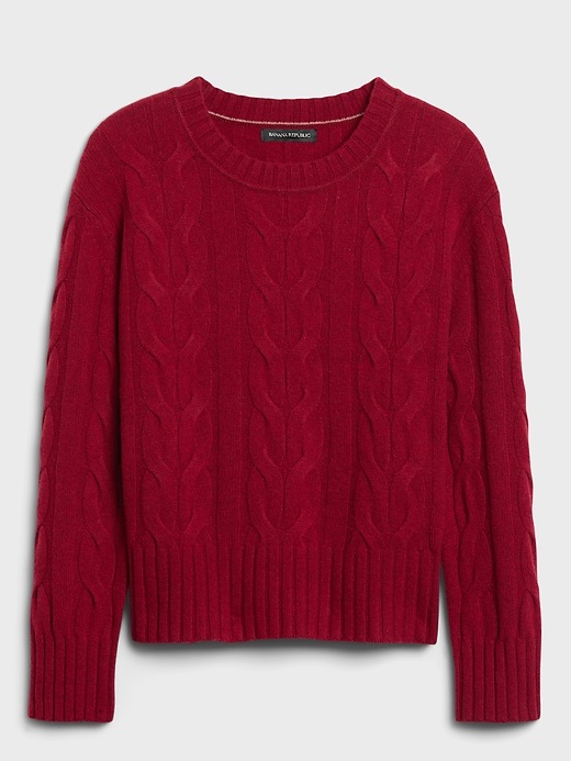 Image number 4 showing, Italian Merino Cable-Knit Sweater
