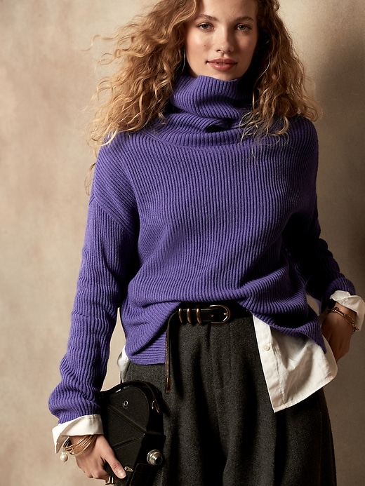 Image number 1 showing, Italian Wool-Cashmere Blend Turtleneck Sweater