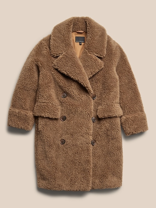 Image number 4 showing, Wool Sherpa Cocoon Coat