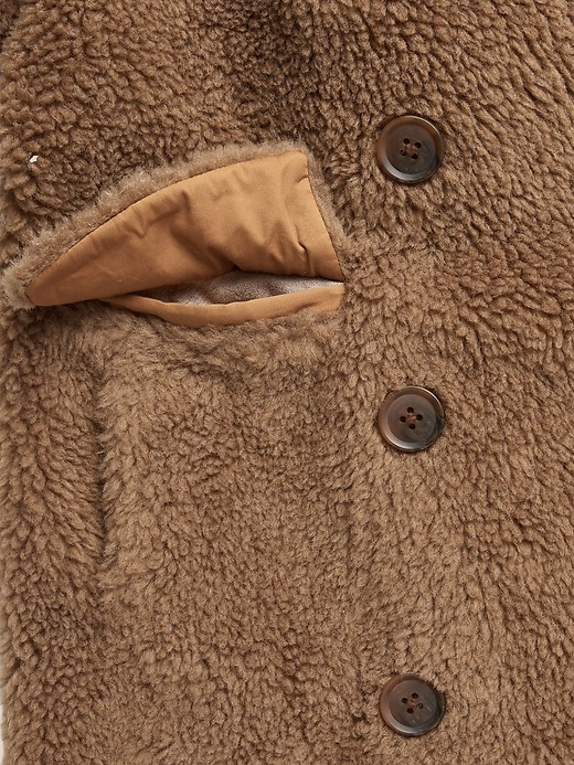 Image number 6 showing, Wool Sherpa Cocoon Coat
