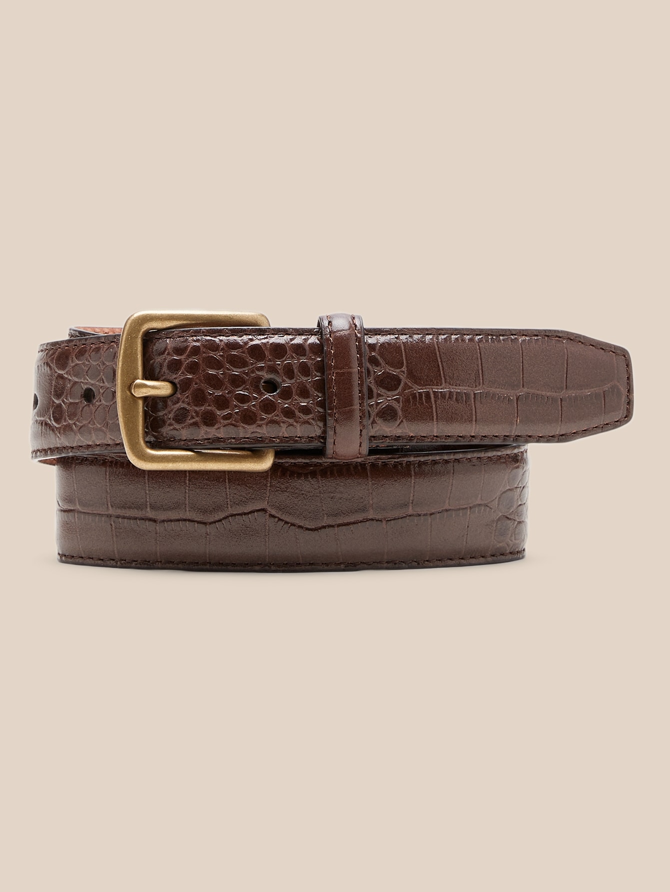 embossed leather belt