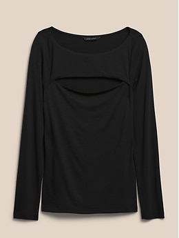 Boat-Neck Cut-Out Top | Banana Republic