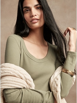 Body Banana Republic Scoop Neck Verde - Compre Agora