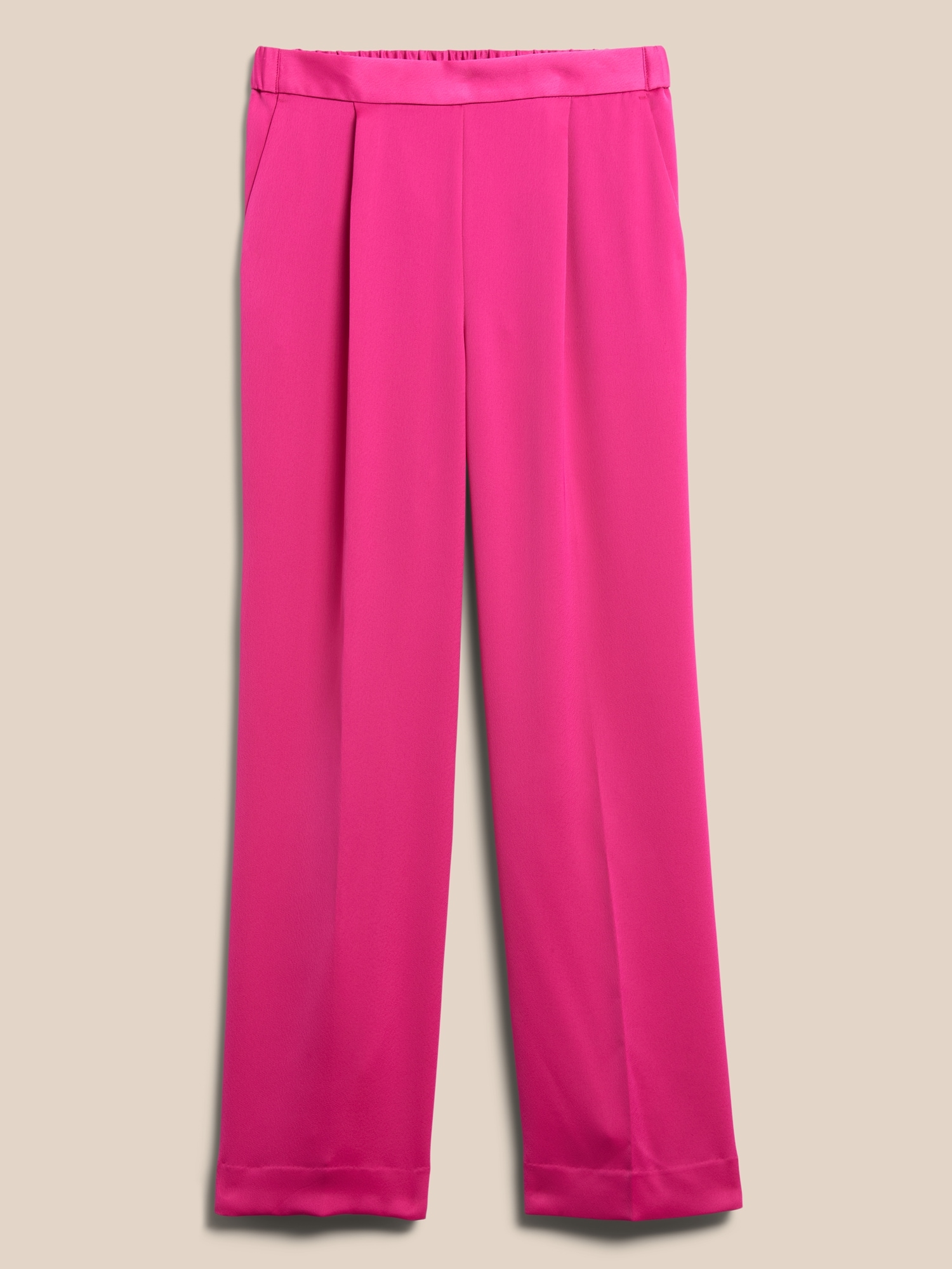 Wide-Leg Satin Pant | Banana Republic