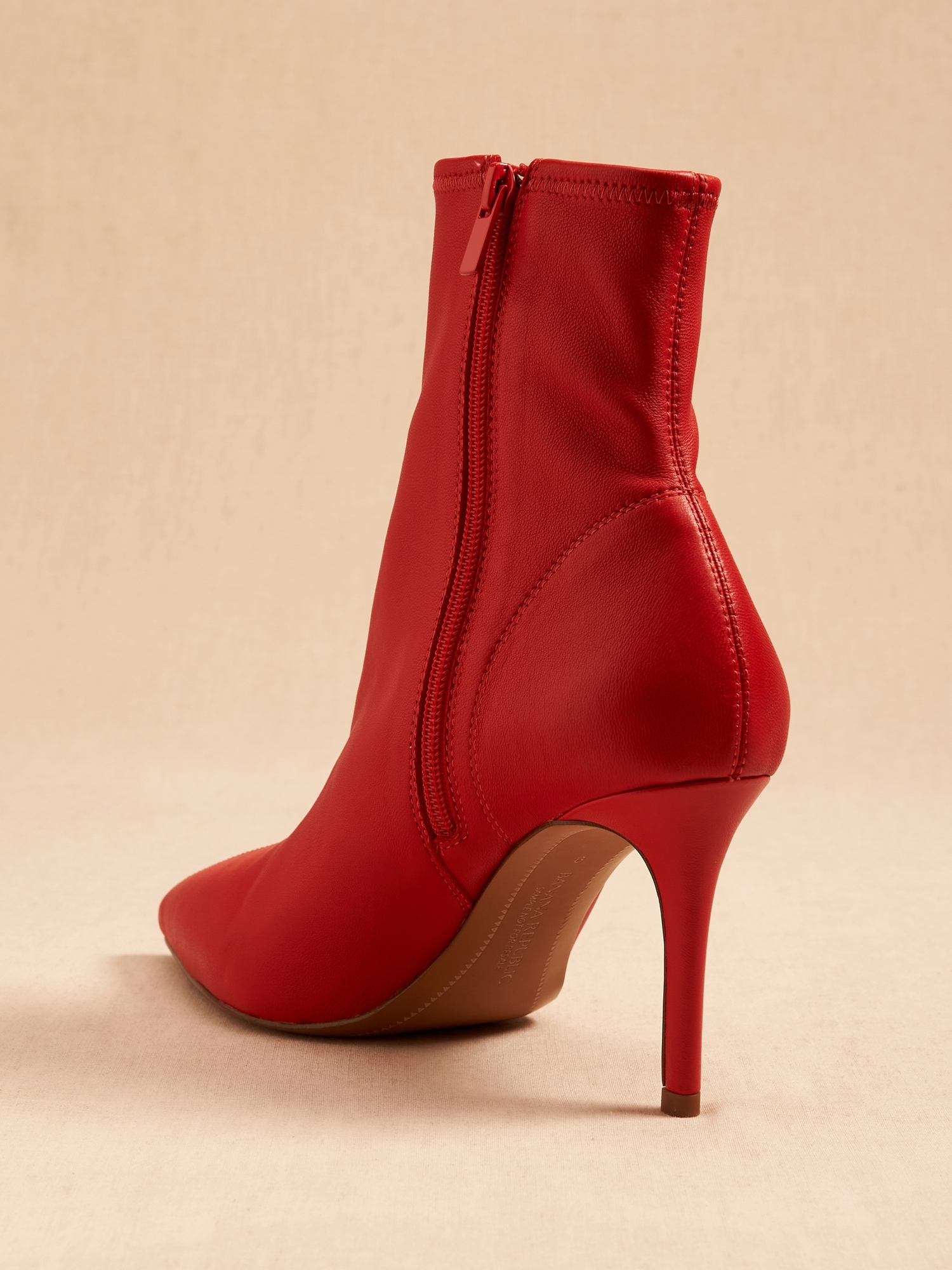 Stretch Leather Ankle Boot Banana Republic