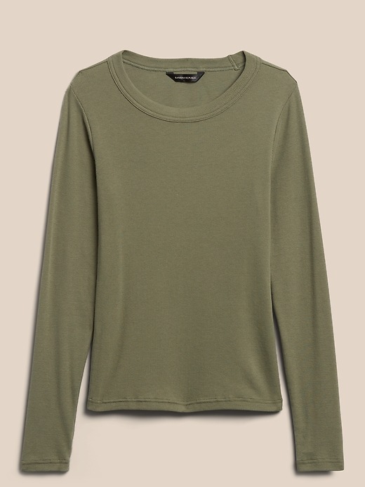 Image number 7 showing, Fitted Ribbed Crew-Neck T-Shirt