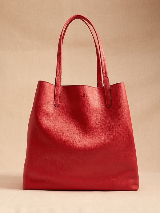 East-West Leather Tote