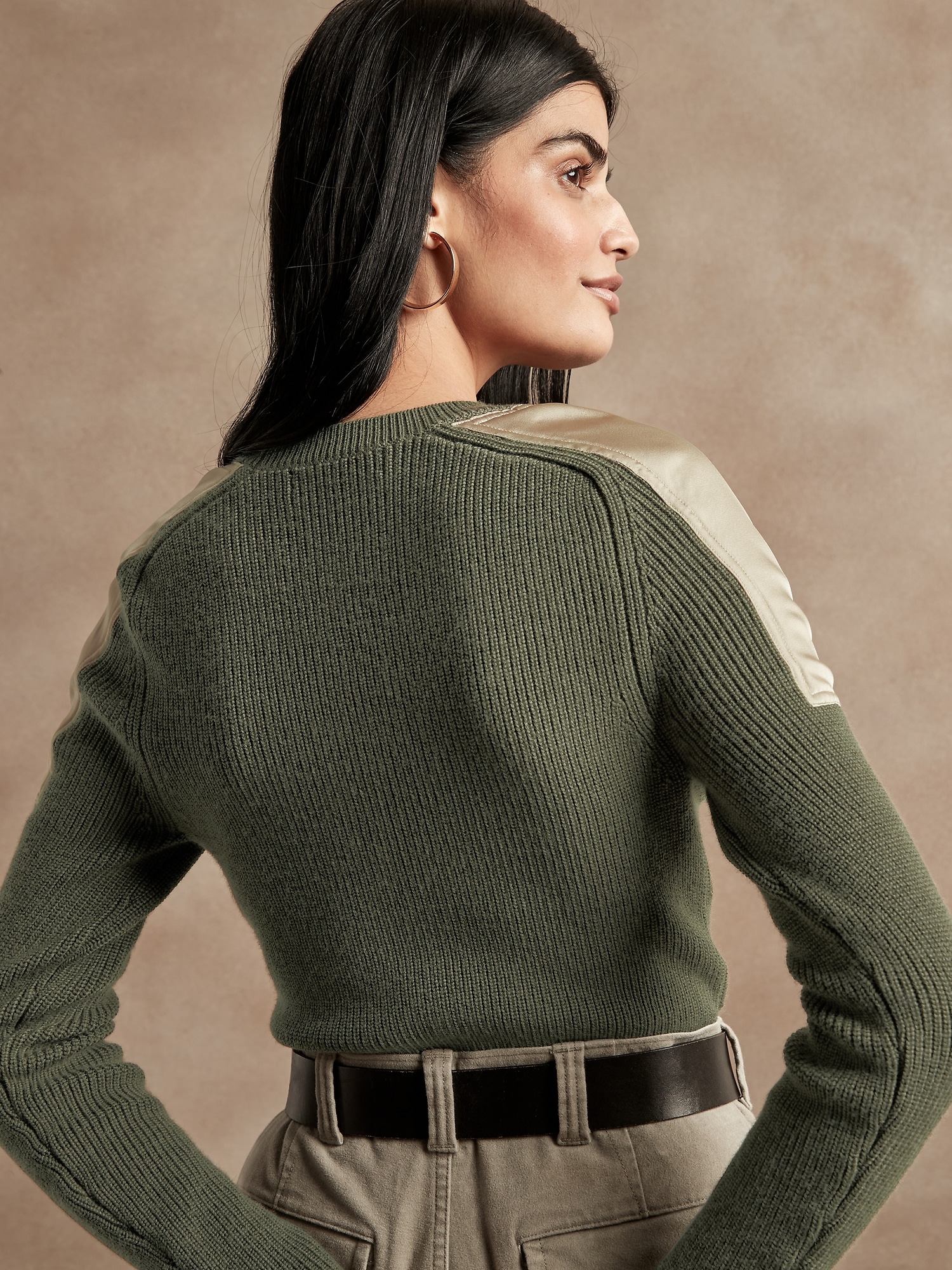 Shoulder-Patch Sweater
