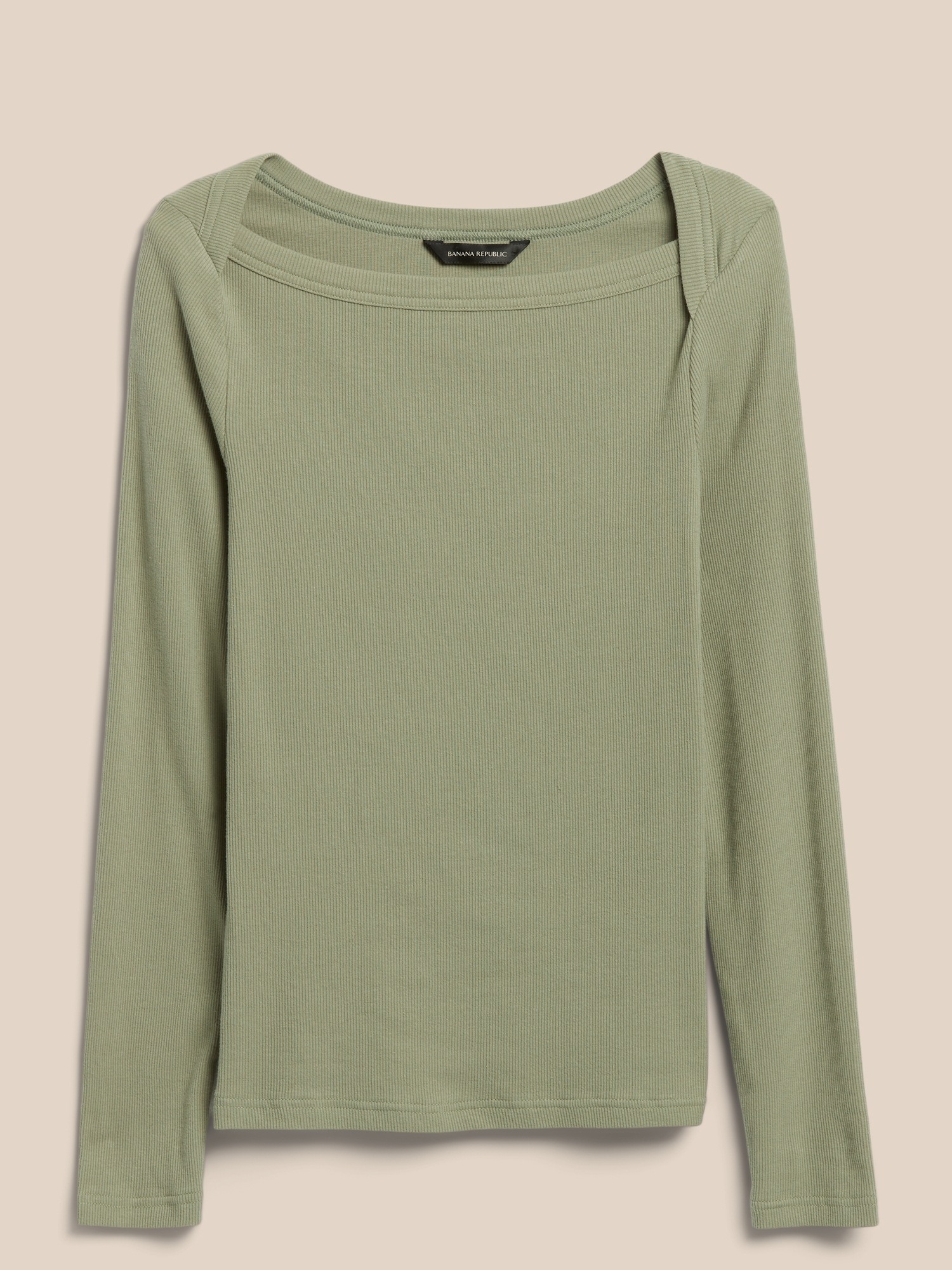 Petite Ribbed Boat-Neck T-Shirt