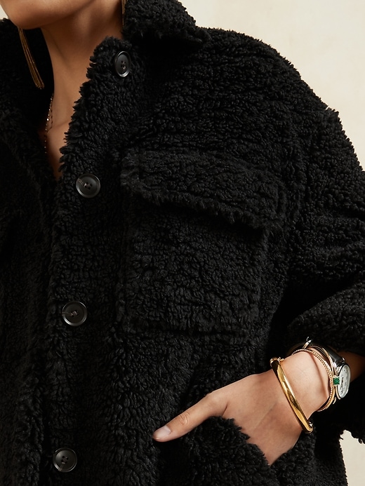 Image number 8 showing, Cropped Sherpa Trucker Jacket