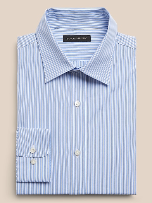 Tailored Slim-Fit Premium Cotton Poplin Dress Shirt | Banana Republic