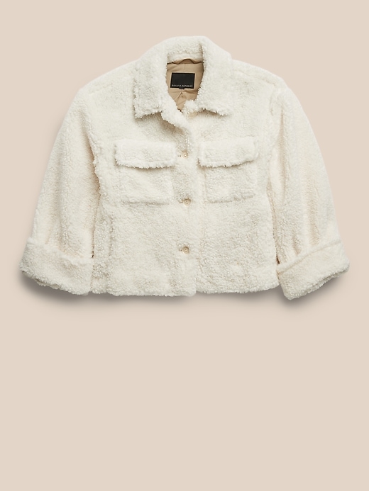 Image number 4 showing, Cropped Sherpa Trucker Jacket