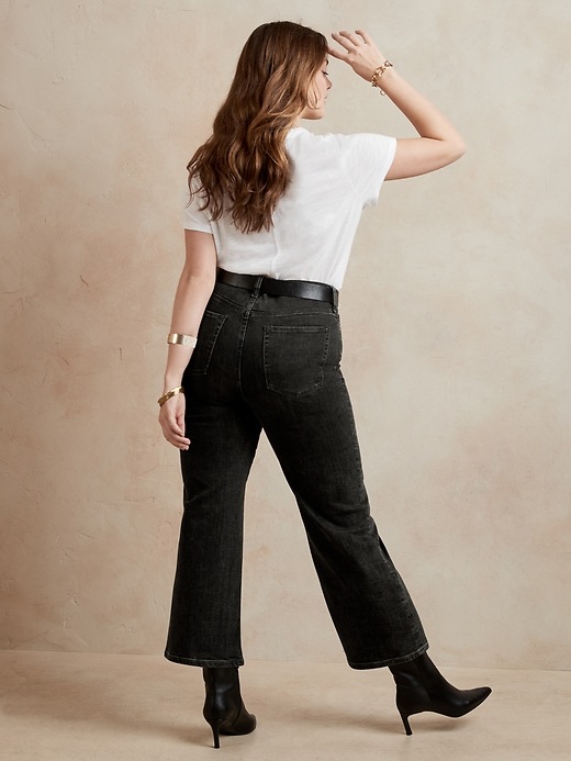 Image number 6 showing, High-Rise Slim Wide-Leg Cropped Jean