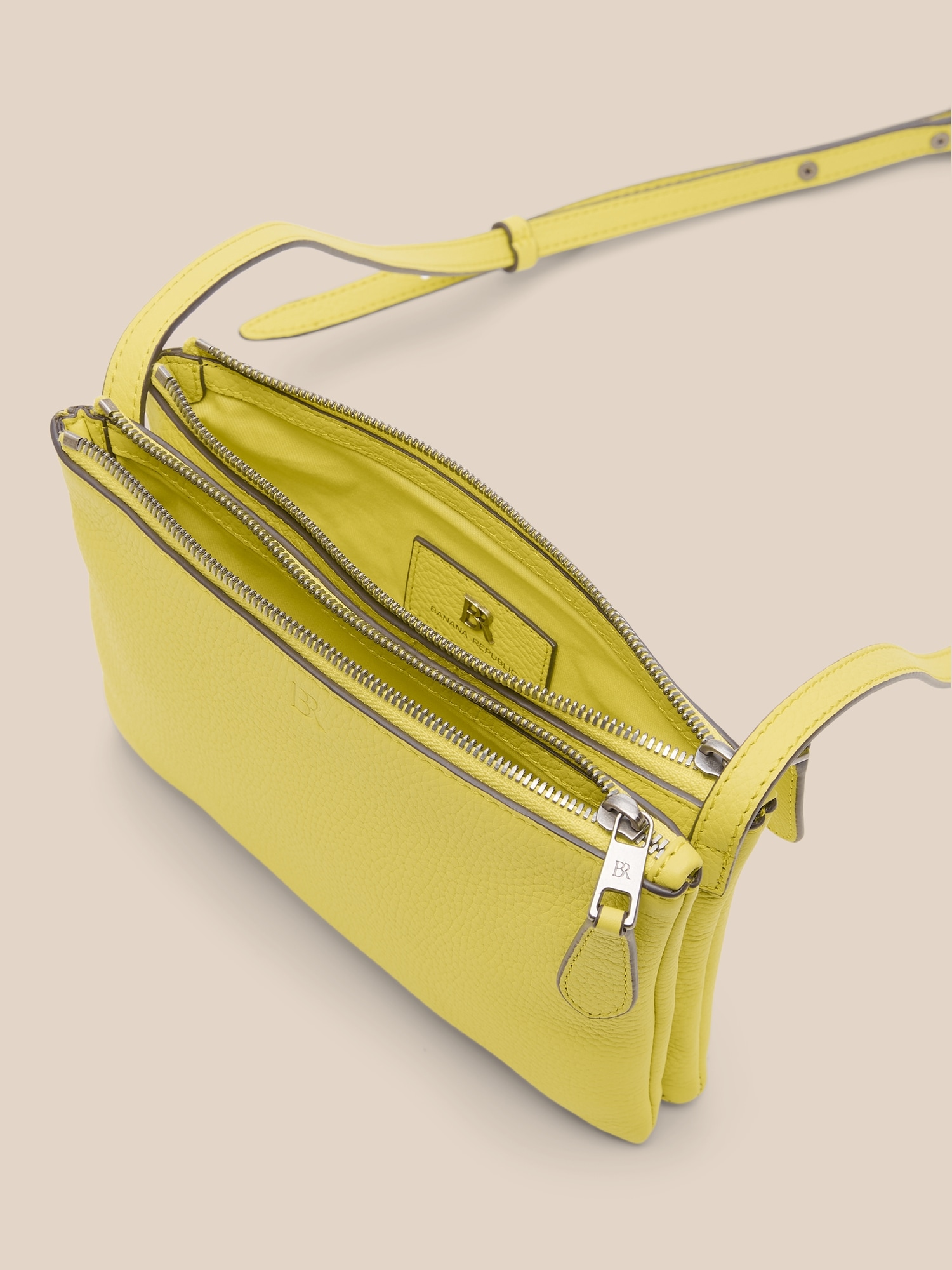 Leather DoublePouch Crossbody Banana Republic