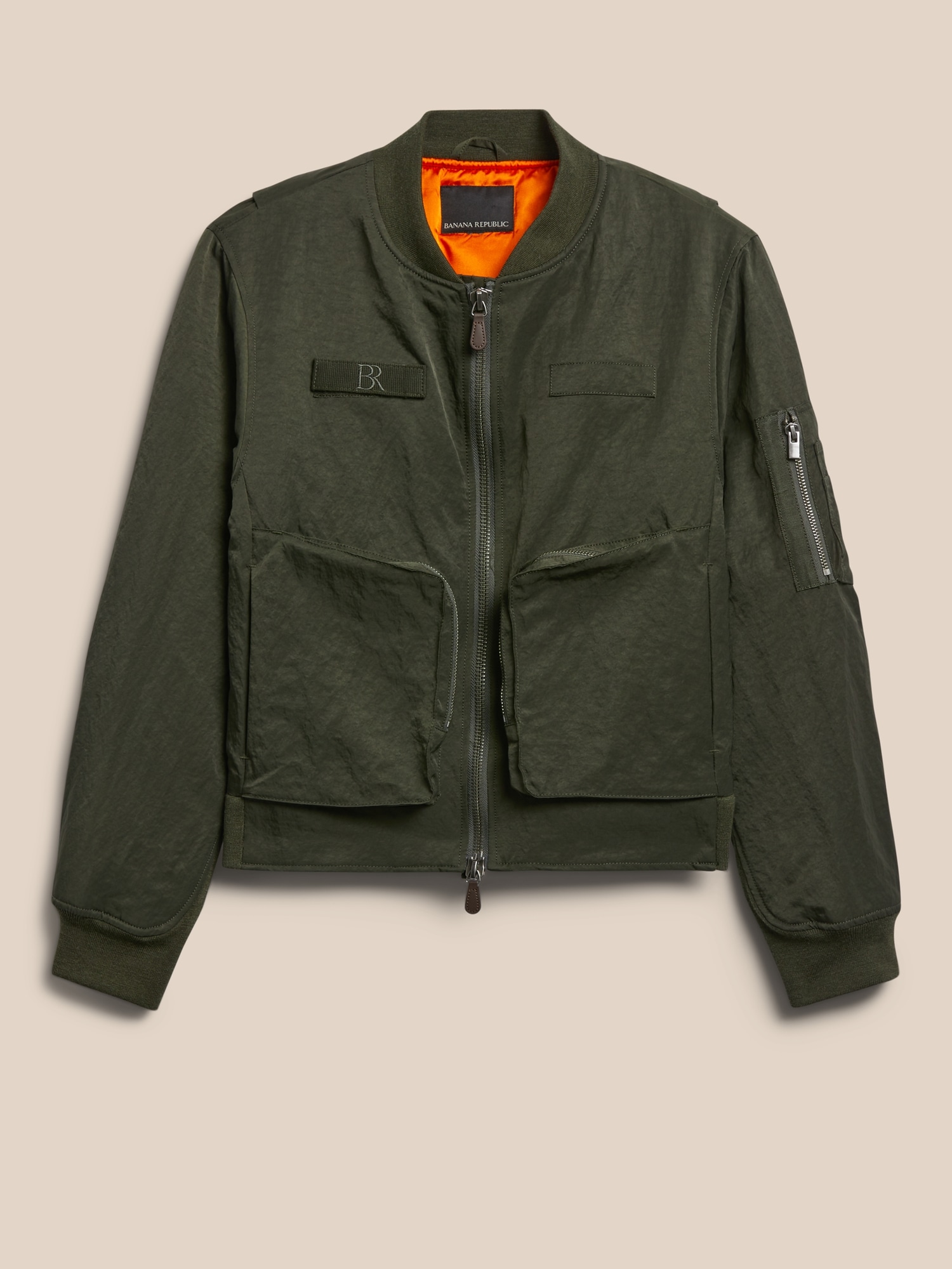 banana republic green bomber jacket