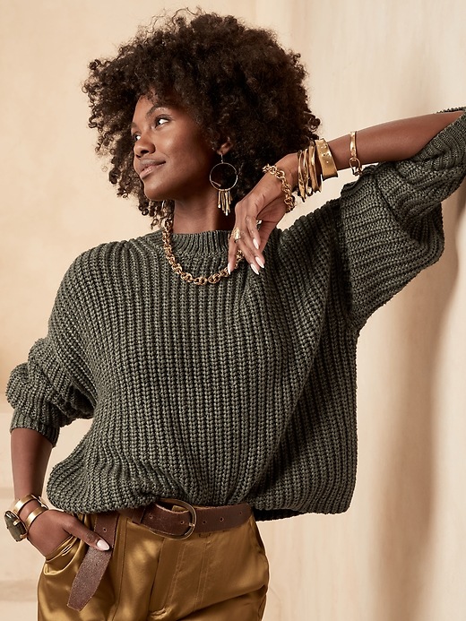 Image number 3 showing, Oversized Cotton Sweater
