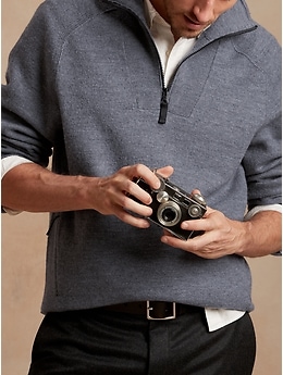 NKNIT half zip sweatshirt size② Half-Zip Sweater | Banana Republic