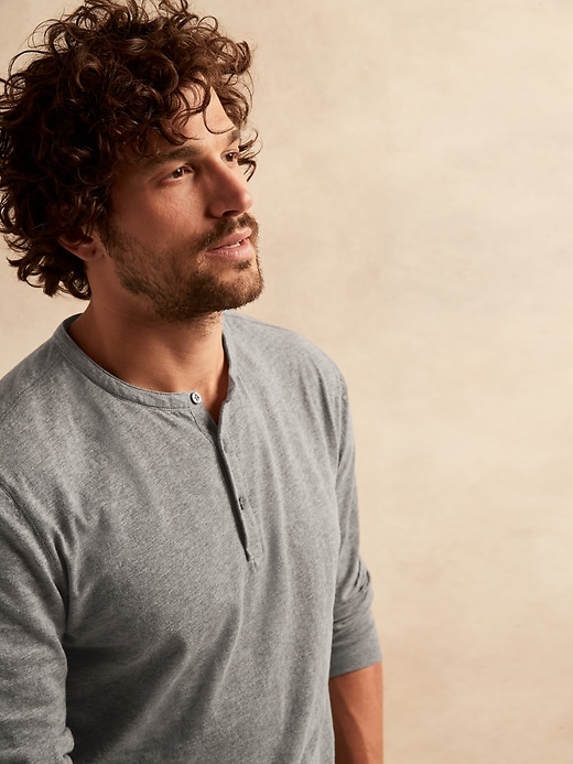 Image number 1 showing, Organic Soft Wash Henley T-Shirt