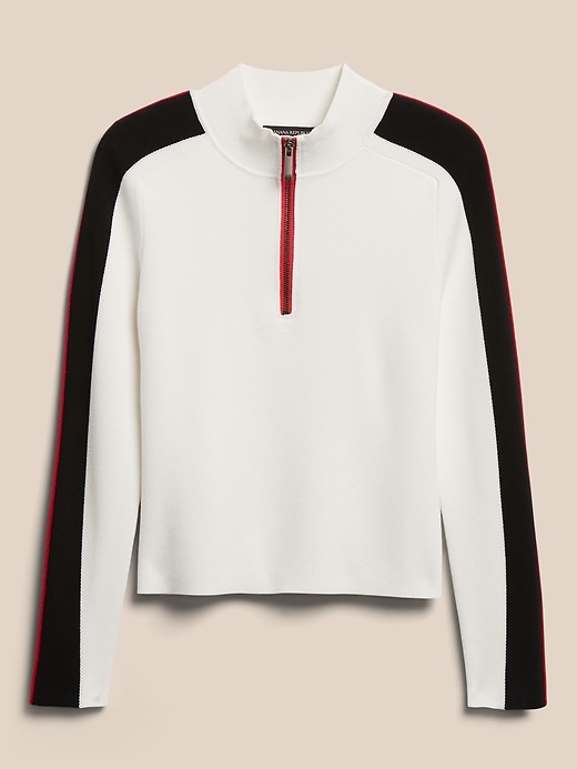 Image number 4 showing, Color-Blocked Half-Zip Sweater