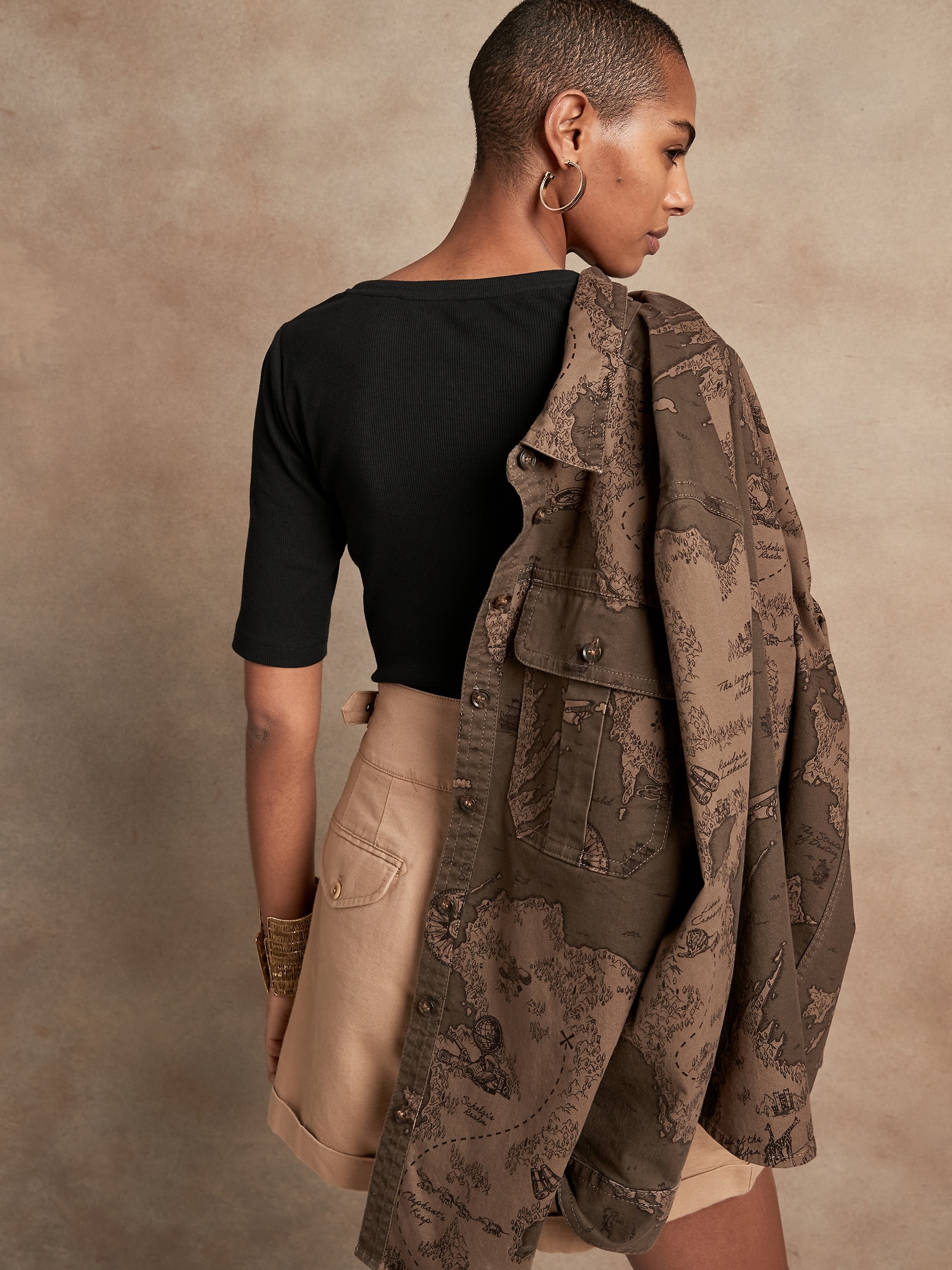 Ribbed Henley TShirt Banana Republic