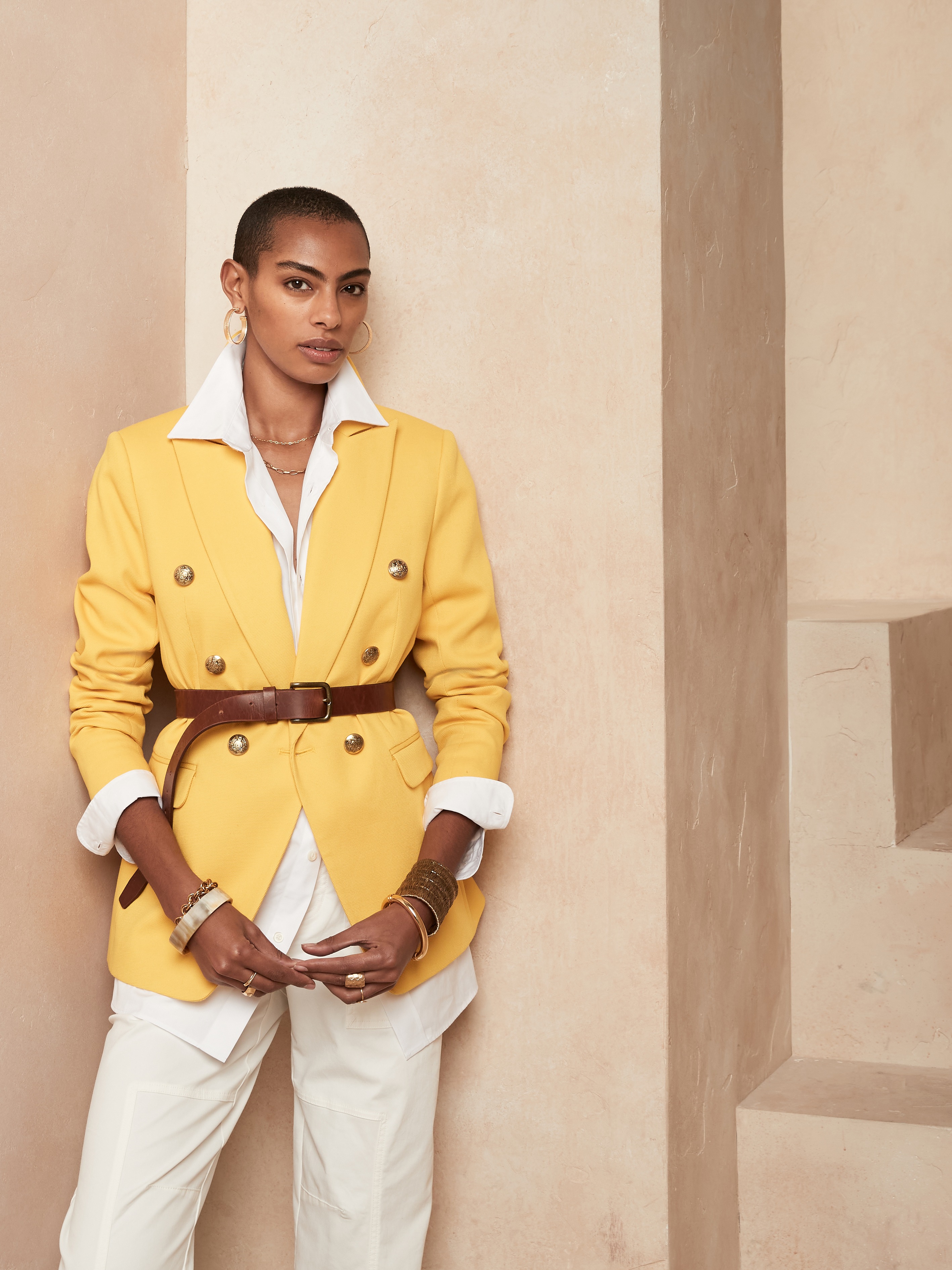 banana republic yellow blazer