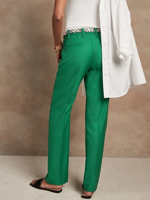 Image number 5 showing, High-Rise Straight Italian Wool Pant