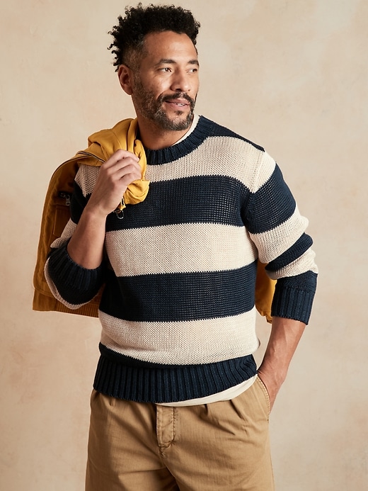 Image number 1 showing, Linen Stripe Sweater