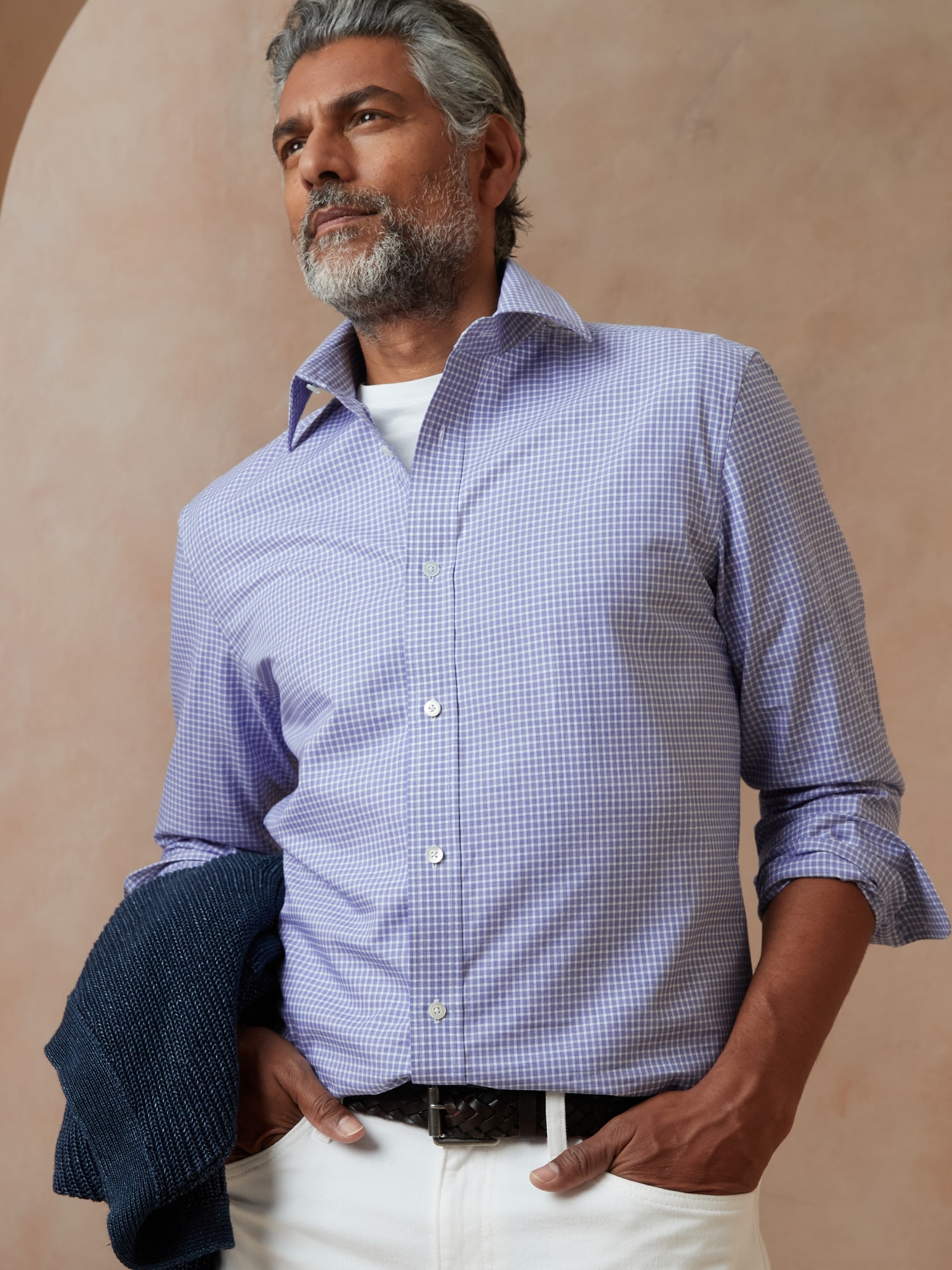 Slim Fine Twill Dress Shirt | Banana Republic