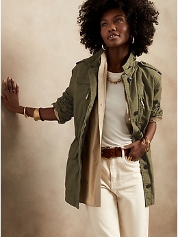 REPUBLIC オリーブ ジャケット NS Utility Field Jacket | Banana Republic
