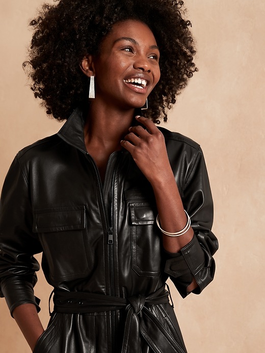 Image number 3 showing, Leather Jumpsuit