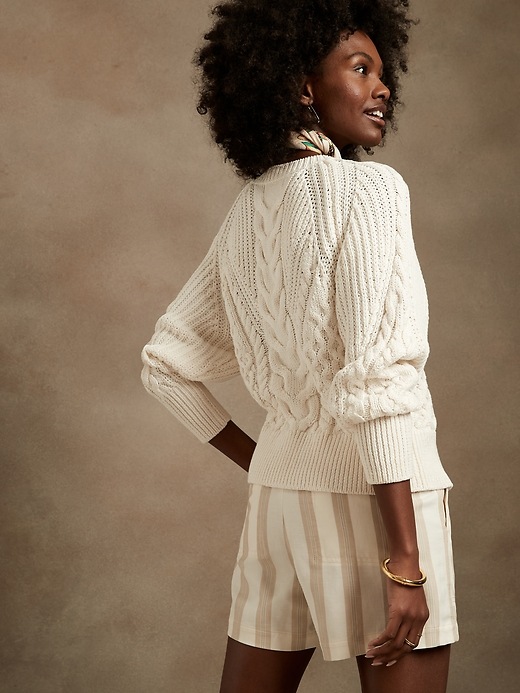Image number 2 showing, Cotton Cable-Knit Sweater