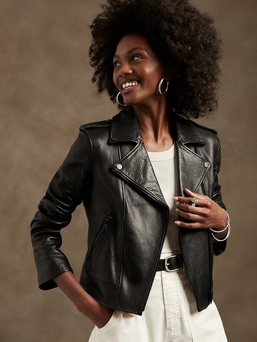 Image number 1 showing, Essential Leather Jacket