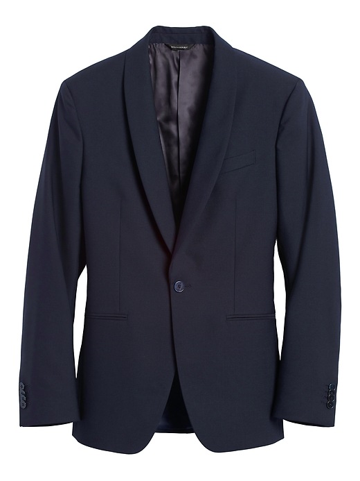 Image number 1 showing, Slim Navy Italian Wool Tuxedo Jacket