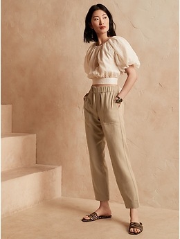 Petite TENCEL™-Linen Pant | Banana 