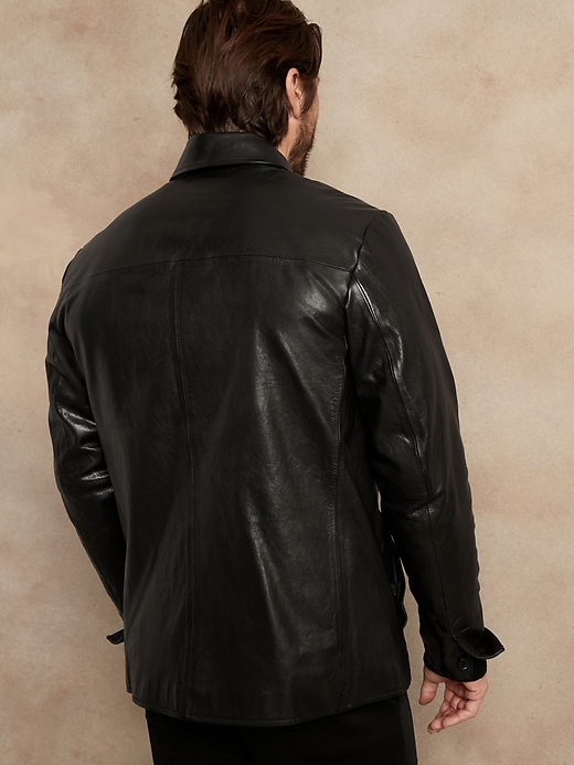 Image number 2 showing, Leather Shirt Jacket