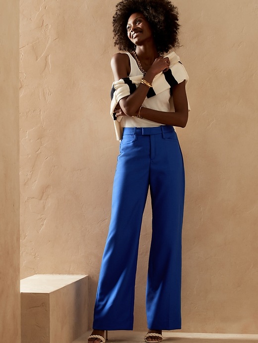Petite HighRise WideLeg Italian Wool Pant Banana Republic