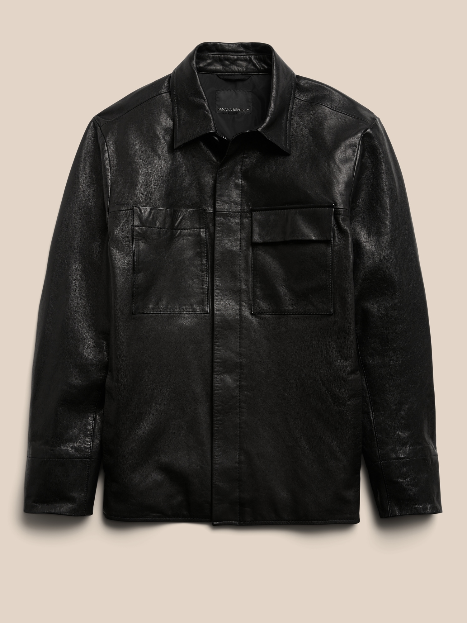 Leather Shirt Jacket | Banana Republic