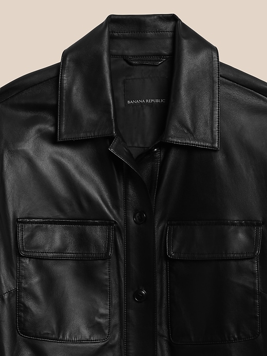 Image number 5 showing, Leather Shirt Jacket