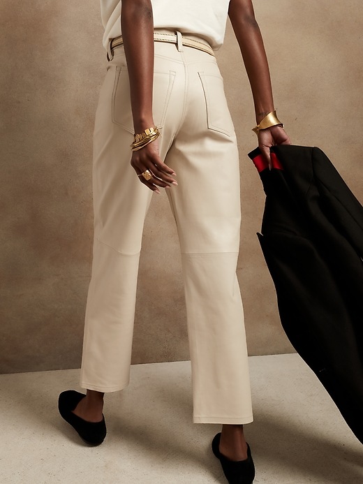 Image number 7 showing, The Straight Leather Pant