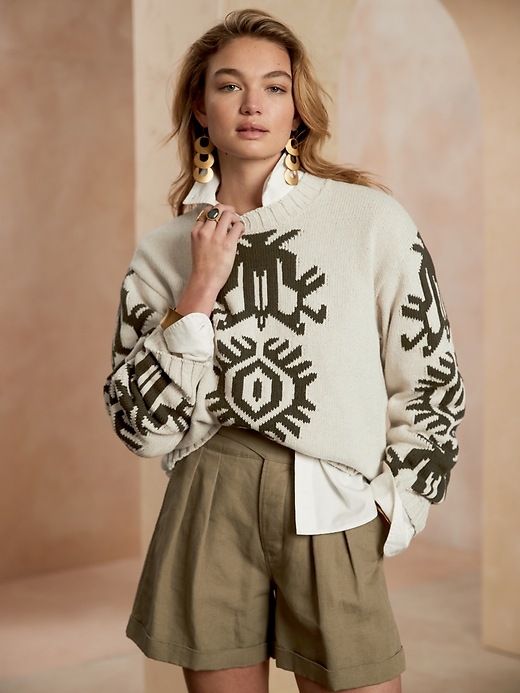 Image number 1 showing, BR ARCHIVES Intarsia Sweater