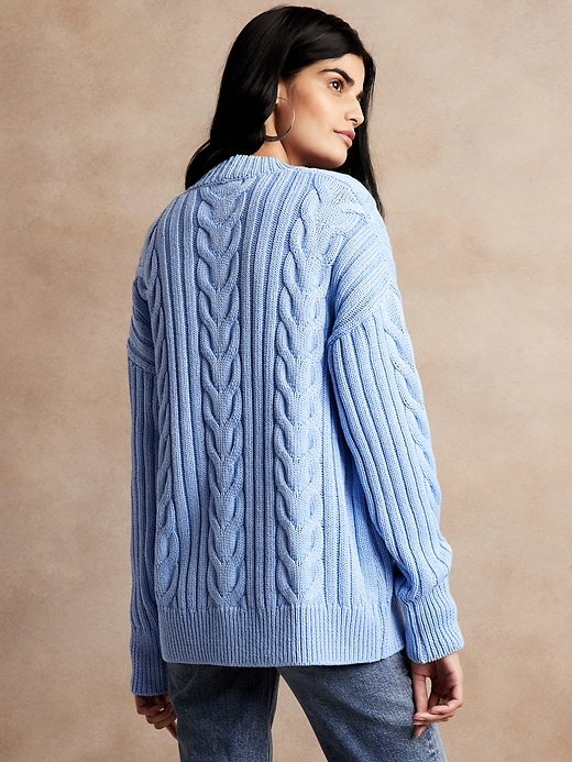 Image number 2 showing, Chunky Cable-Knit Cardigan