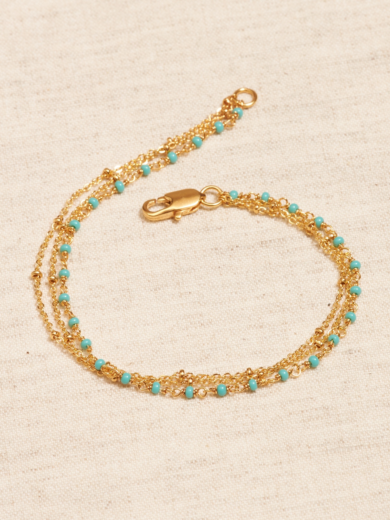 Aureus + Argent | Turquoise & Gold Layered Bracelet