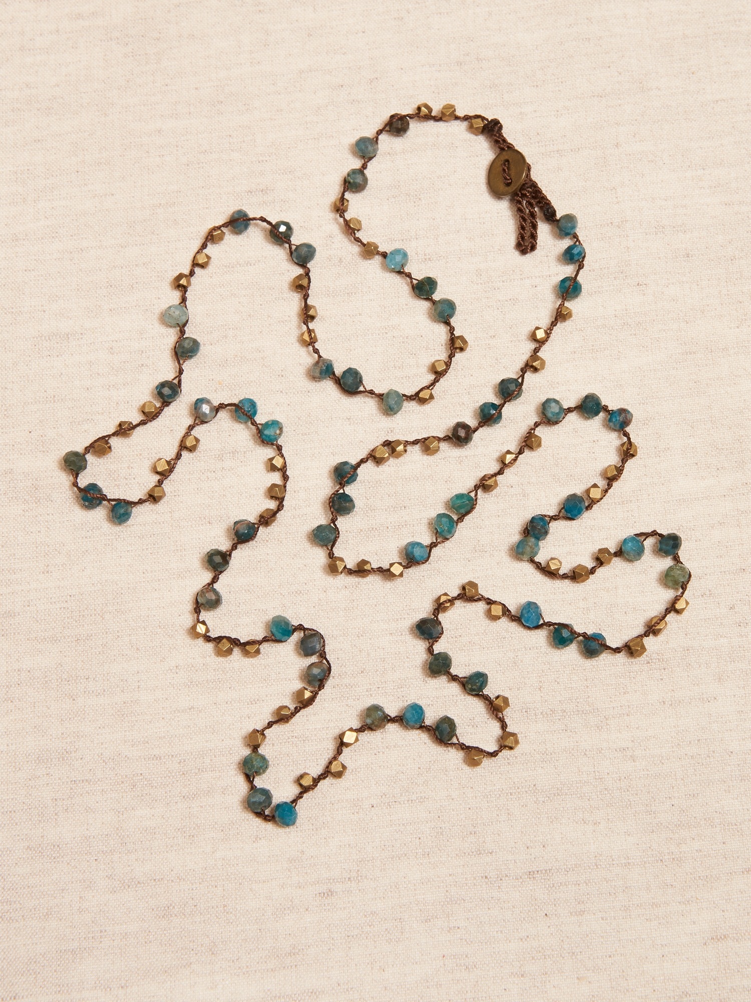 Aureus + Argent | Blue Apatite Knotted Necklace