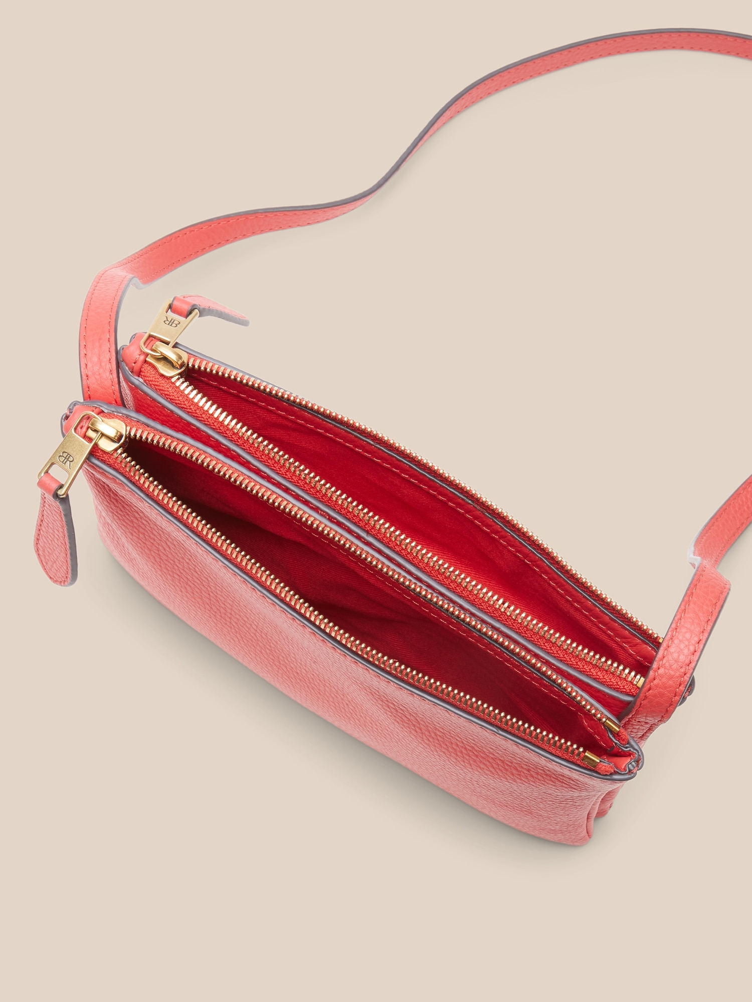 Leather DoublePouch Crossbody Banana Republic