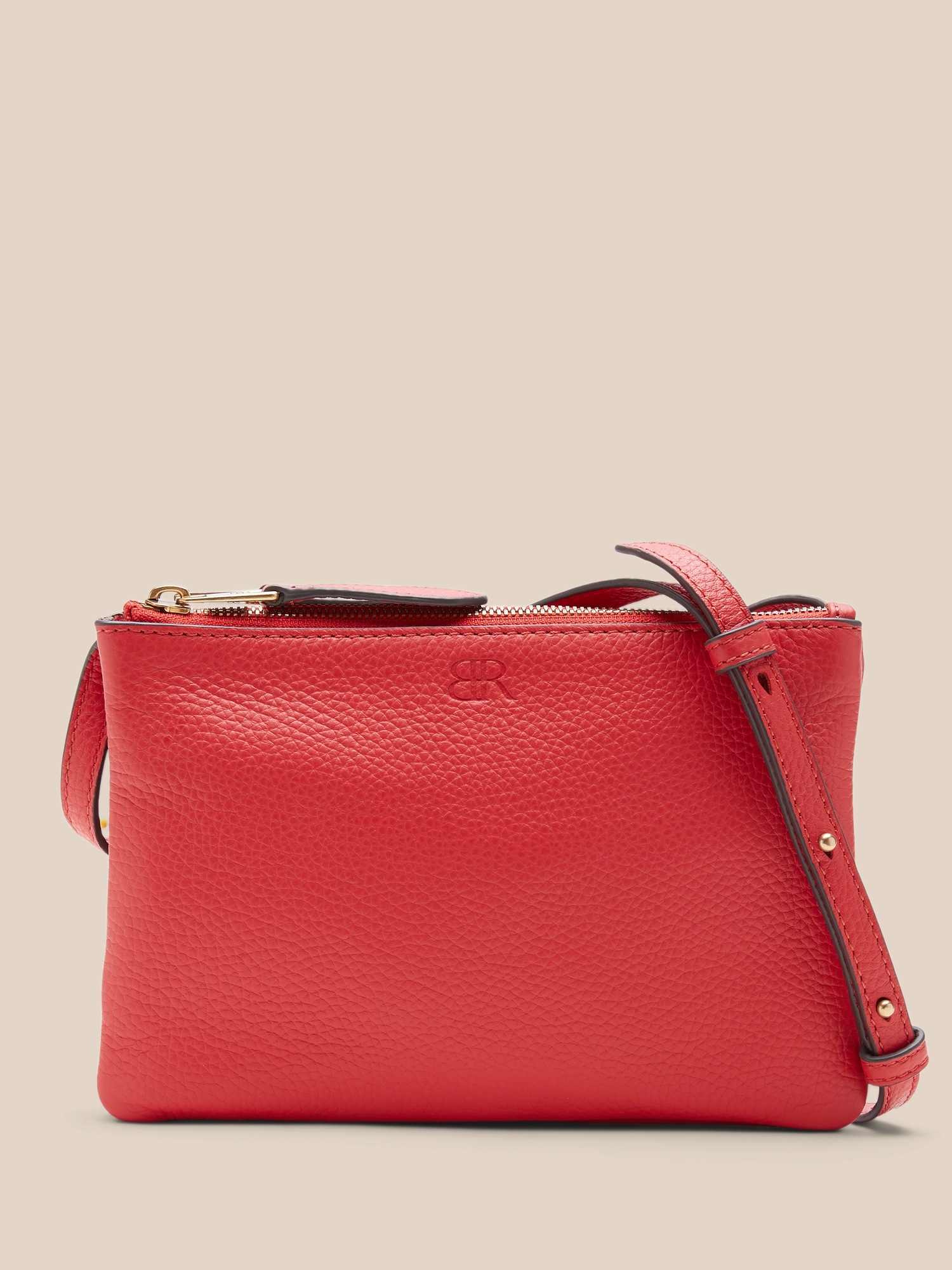 Leather DoublePouch Crossbody Banana Republic