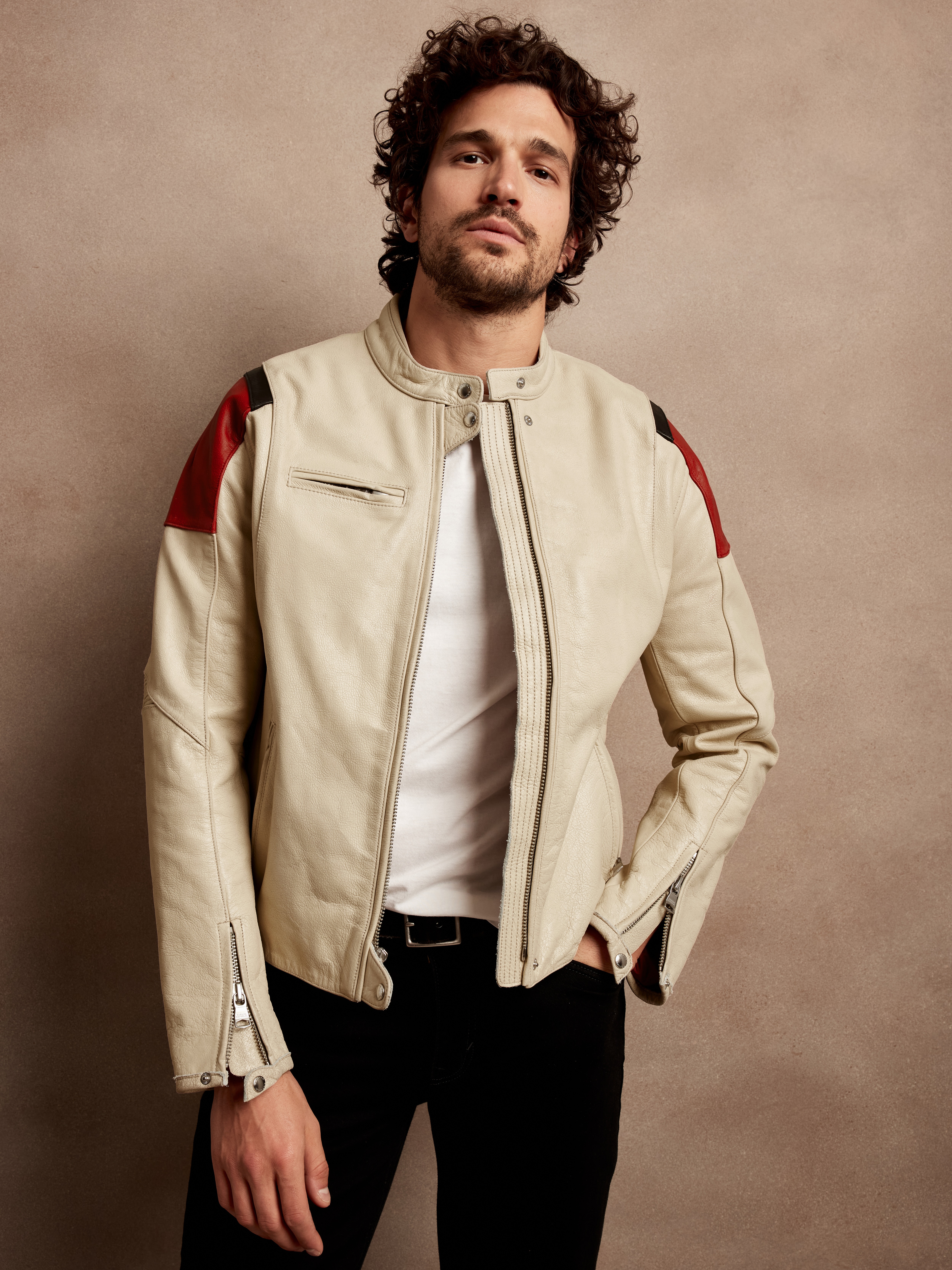 leather motocross jacket