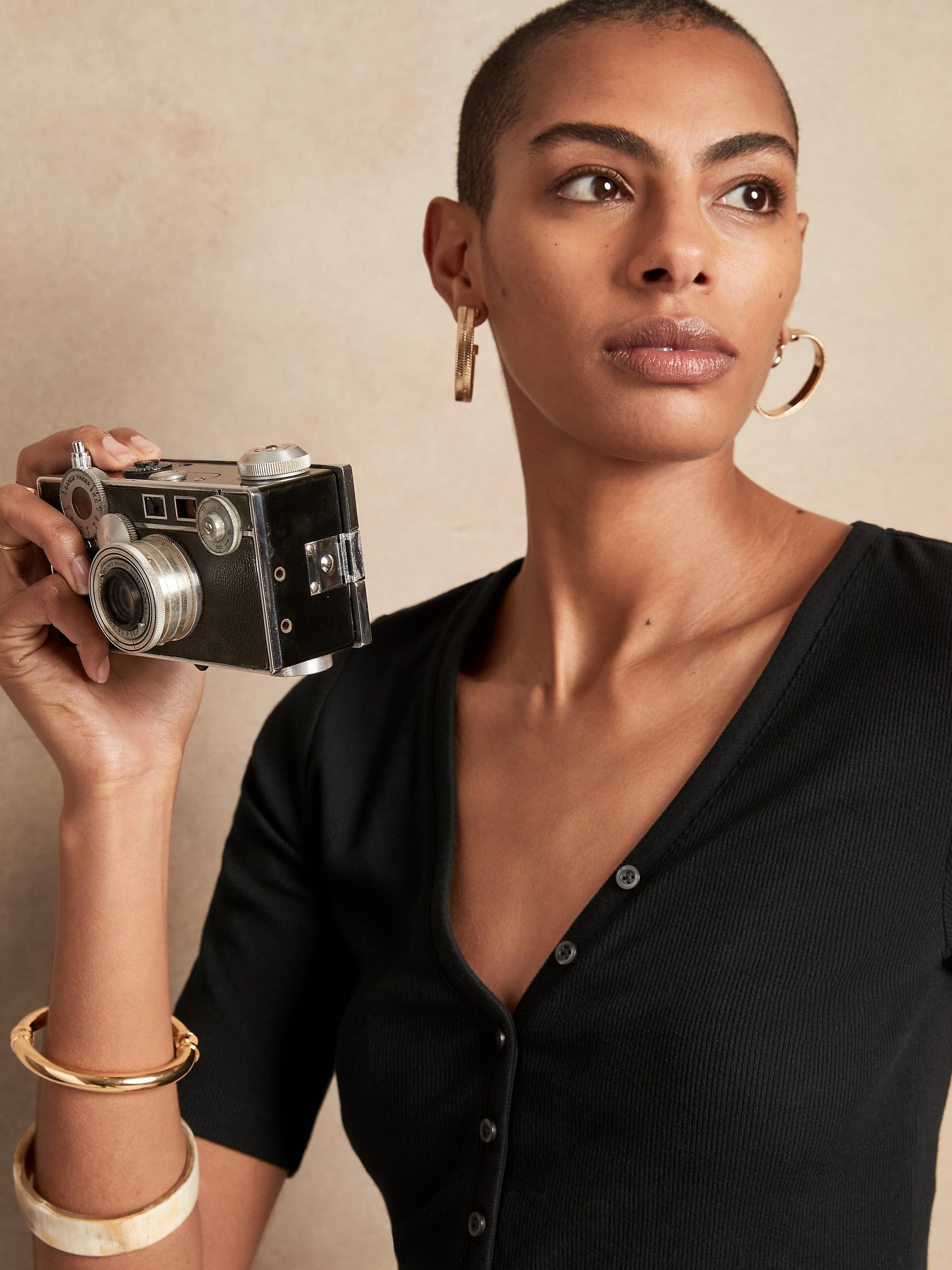 Ribbed Henley TShirt Banana Republic