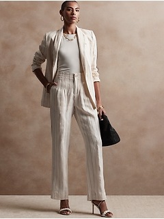 Petite Wide-Leg Linen Pant | Banana 