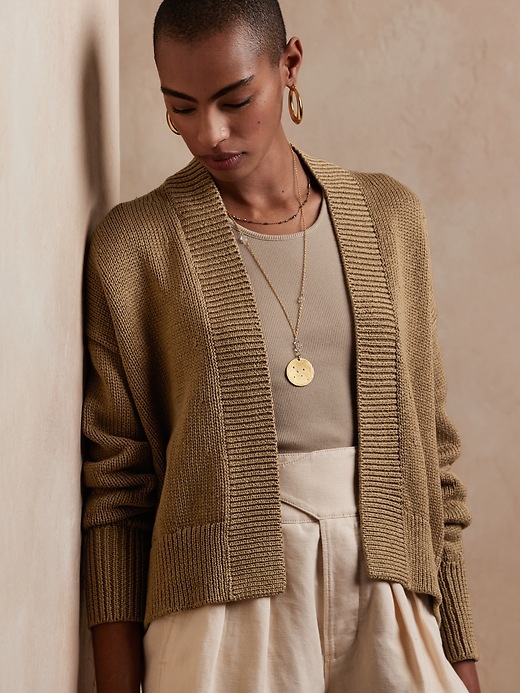 Chunky Cotton Cardigan Banana Republic